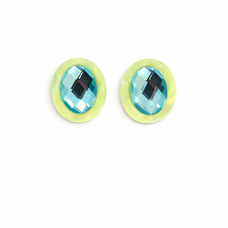 Olivia Statement Earrings | Blue Peacock