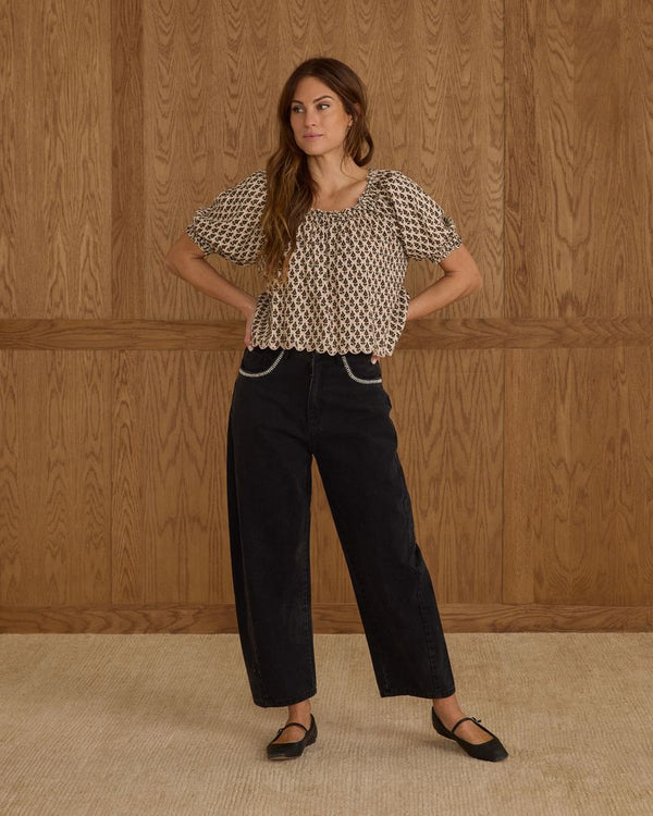 BARREL DENIM || WASHED BLACK - WOMENS