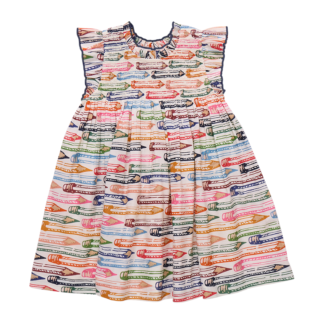 Girls Stevie Dress | Colored Pencils