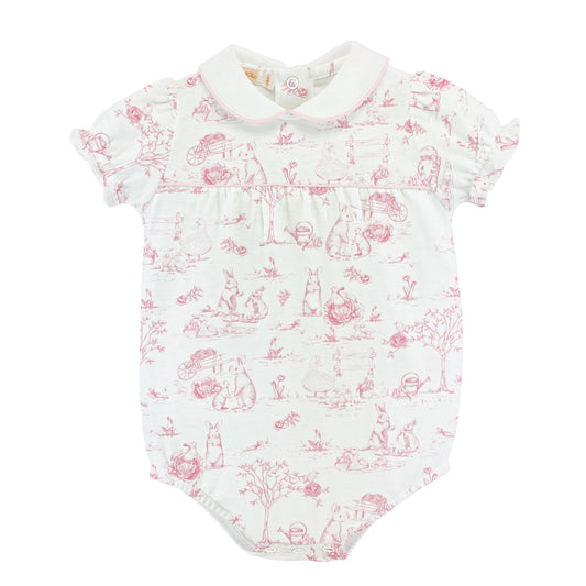 Pink Toile Bunnies Bubble