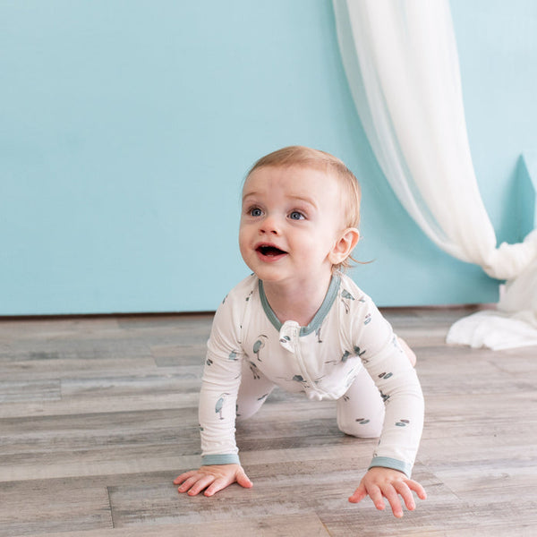 Zippered Romper | Blue Heron