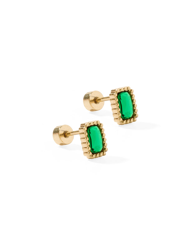 Screwback Stud Earrings | Madison Emerald