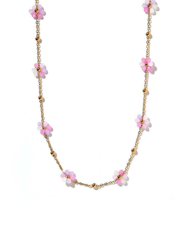 Gracie Necklace | Pink Flower