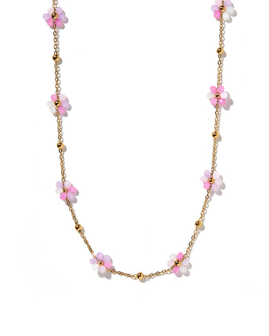 Gracie Necklace | Pink Flower