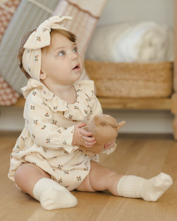 VELOUR BOW HEADBAND || HOLLY BERRY