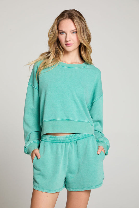 Casbah Crop Pullover | Clover Green