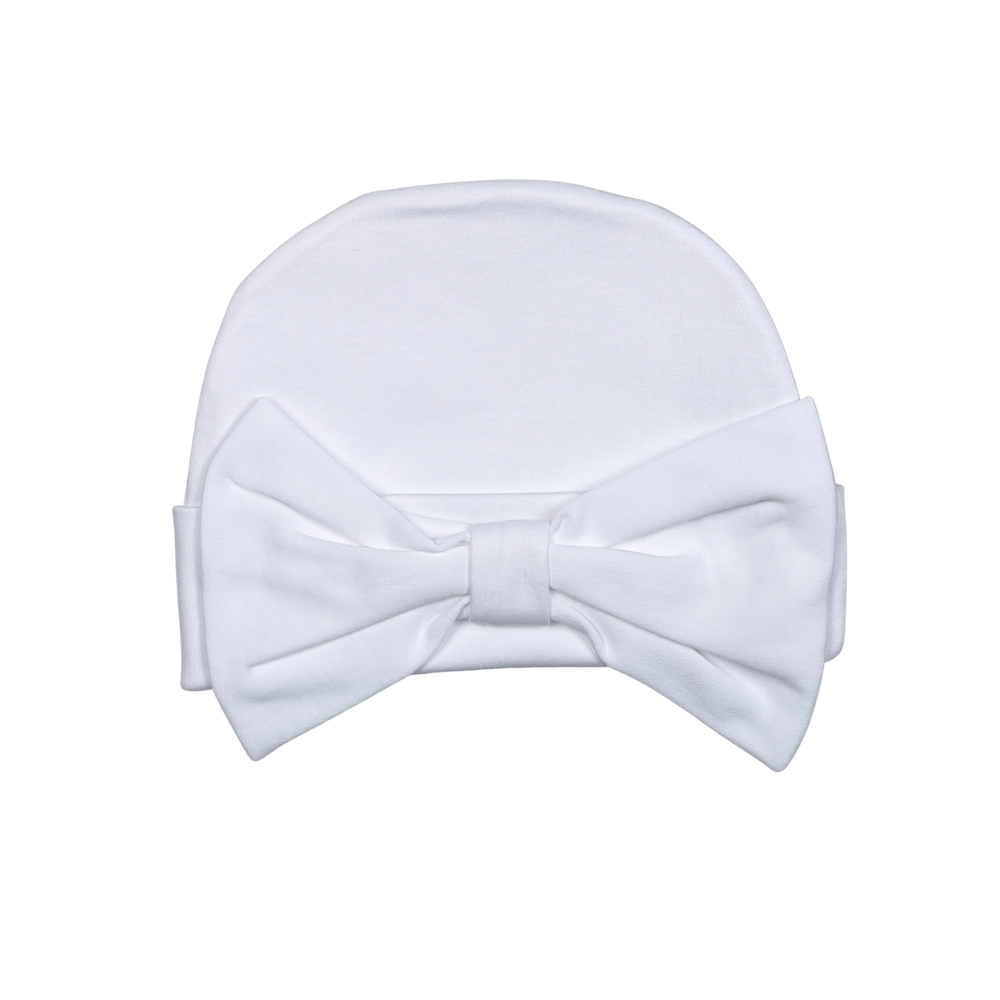 White Pima Beanie w White Bow
