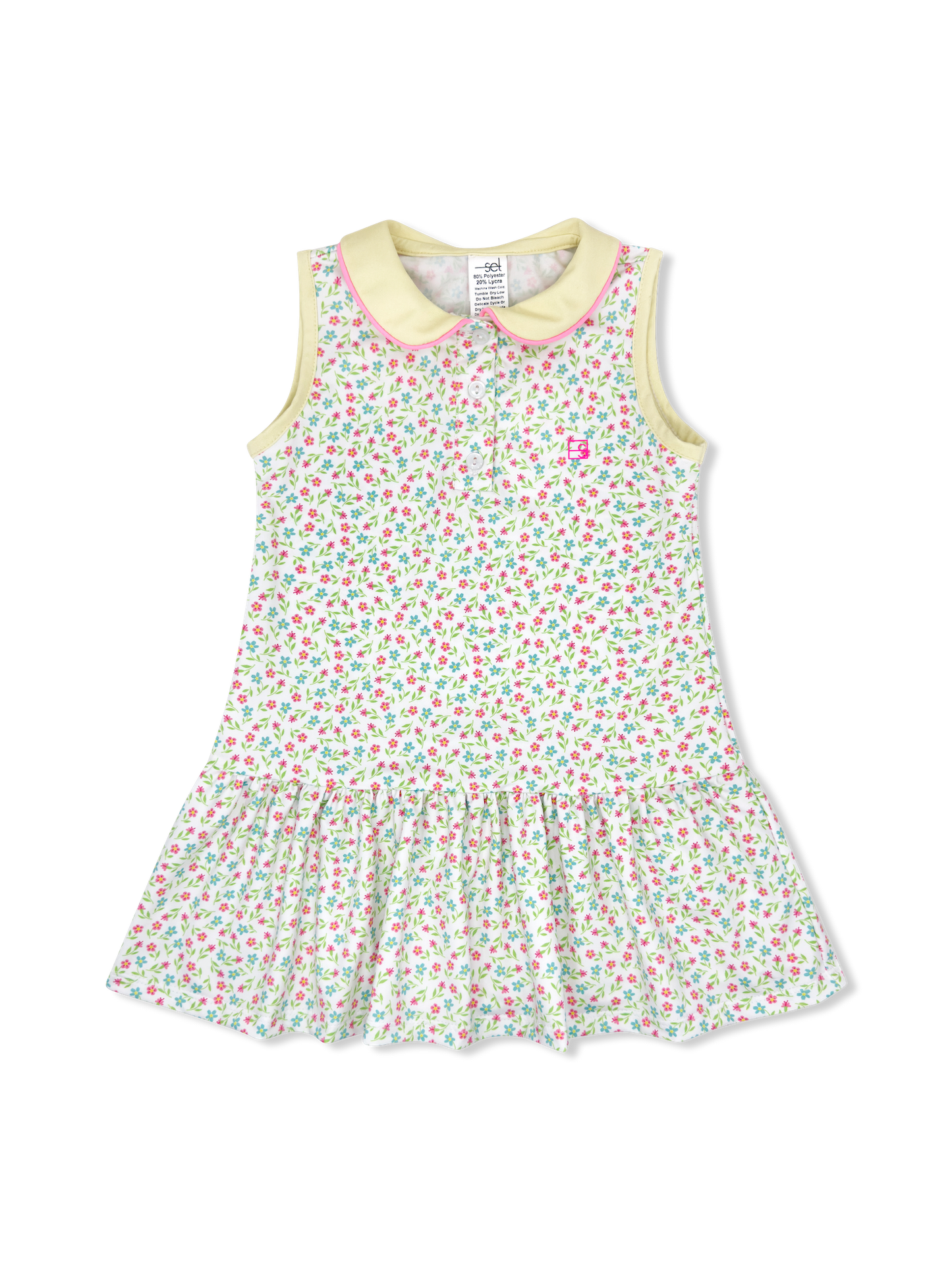 Darla Dress | Petal Pop Floral, Sunshine Yellow, Flamingo Pink