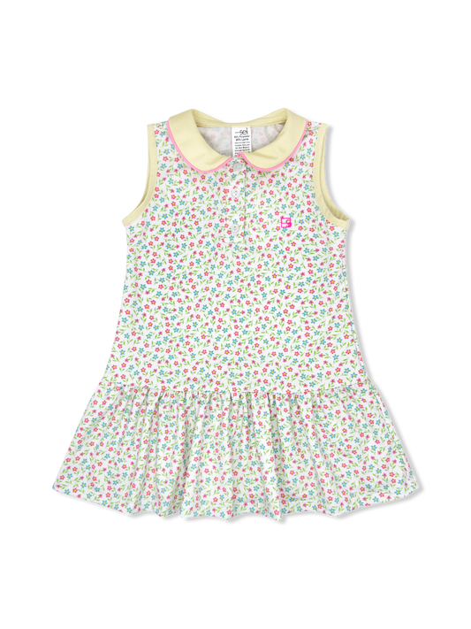 Darla Dress | Petal Pop Floral, Sunshine Yellow, Flamingo Pink