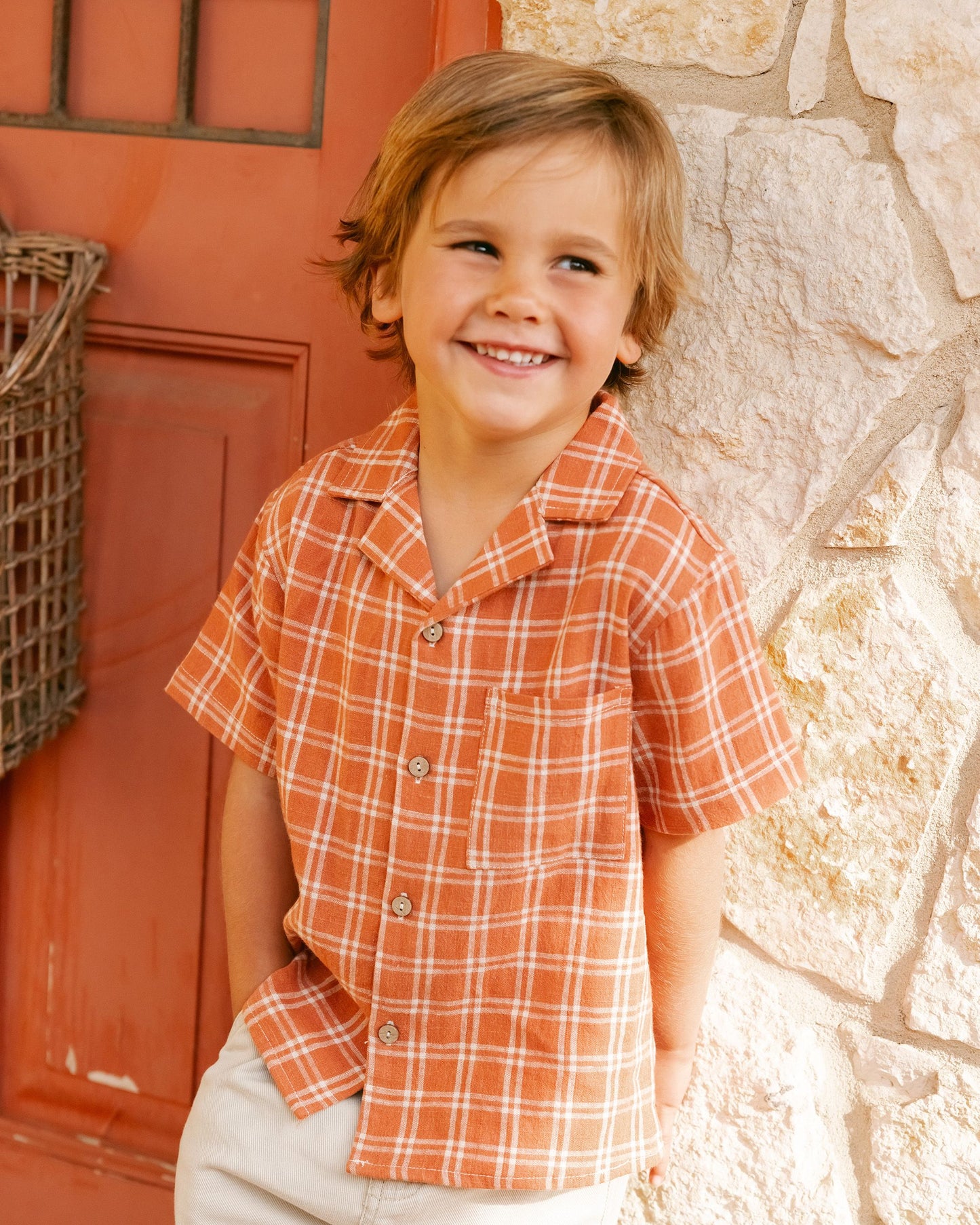 LAPEL COLLARED SHIRT || POPPY CHECK