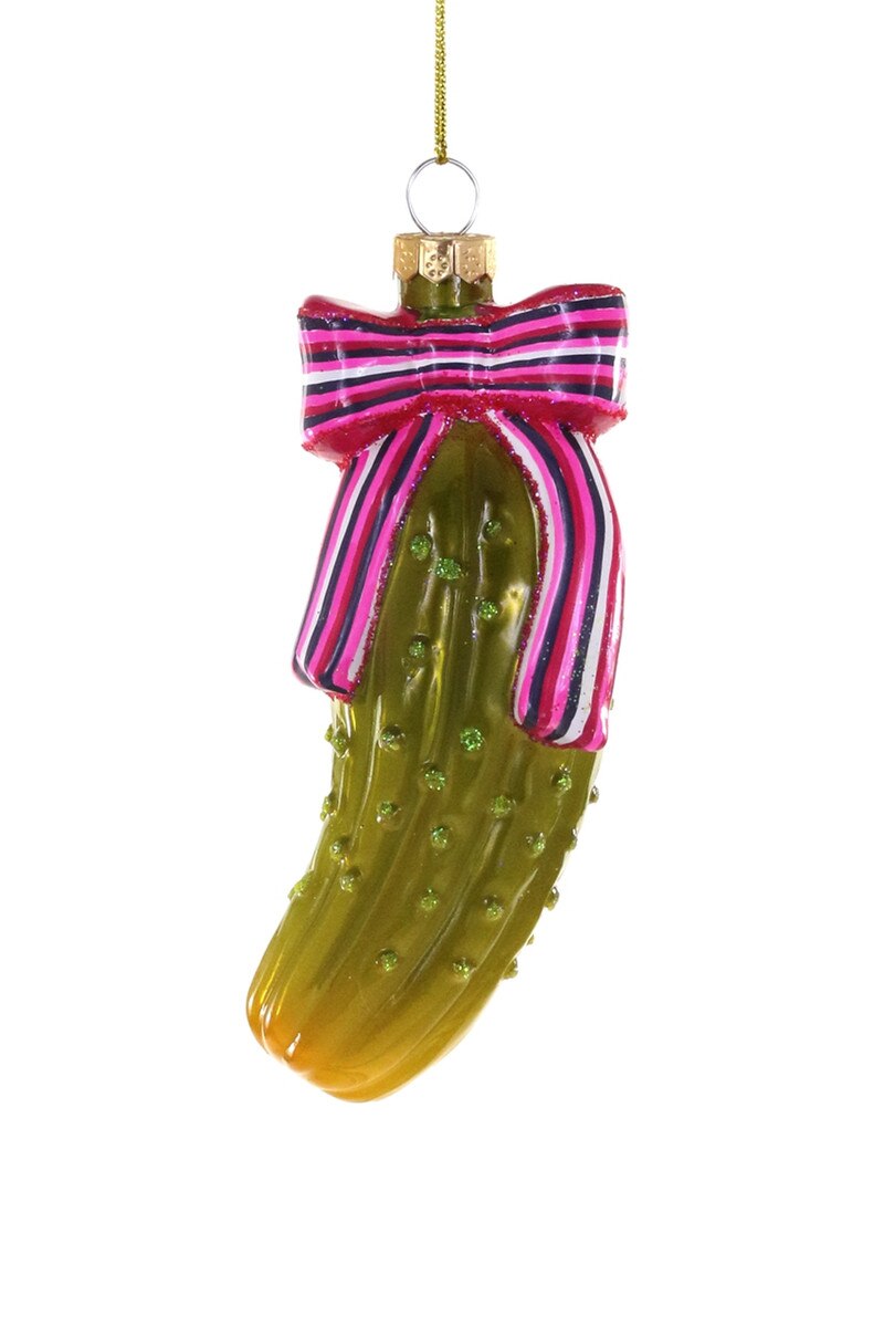 Pickle with Bow Ornament
