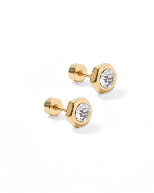 Screwback Stud Earrings | Addison Clear