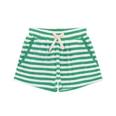 Boys Bermuda Green Stripe French Terry Short