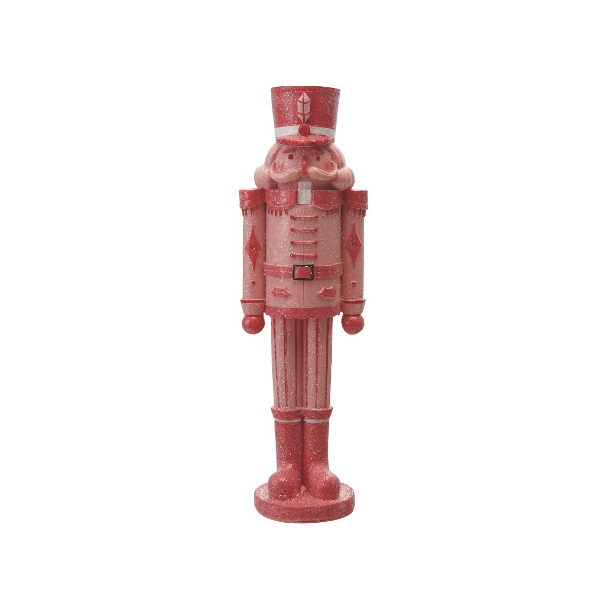 Resin Nutcracker with Glitter | Pink and Red