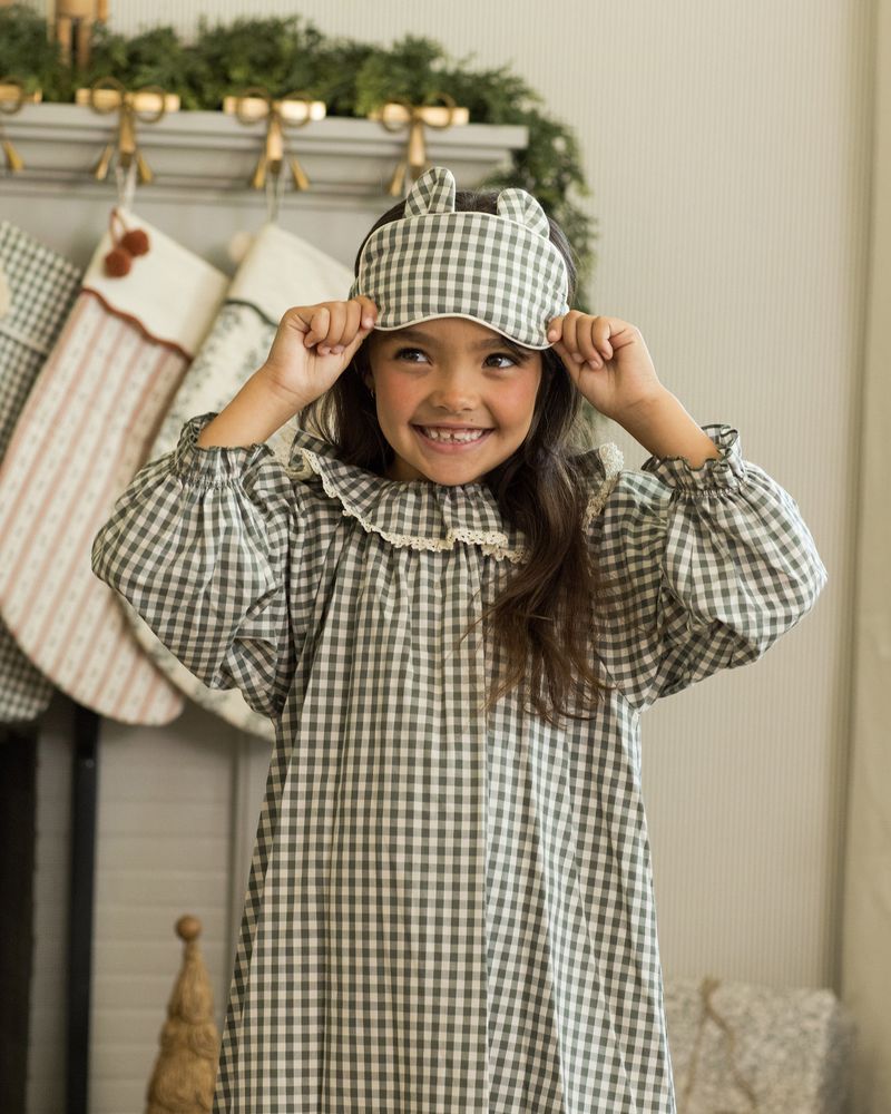 GIRLS NIGHTGOWN || EVERGREEN GINGHAM