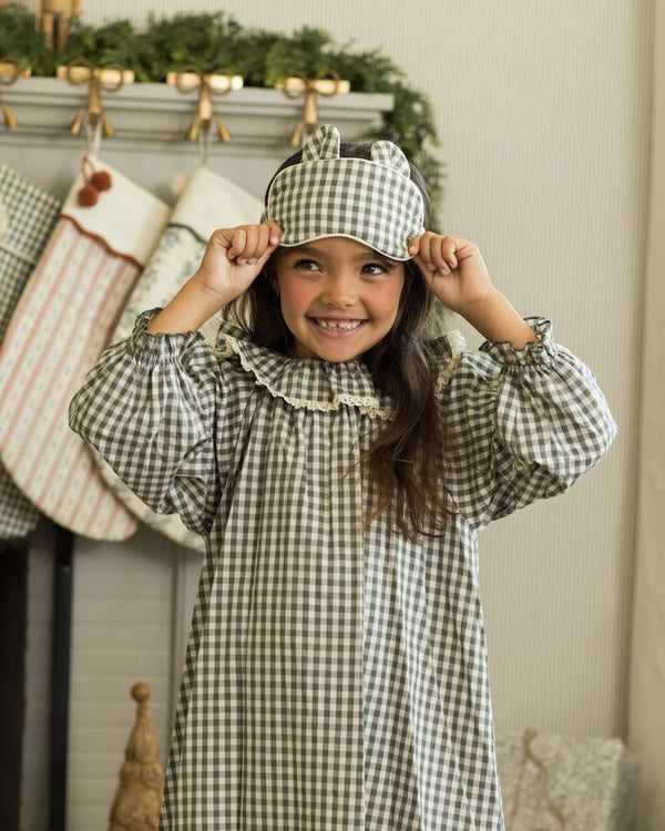 GIRLS NIGHTGOWN || EVERGREEN GINGHAM