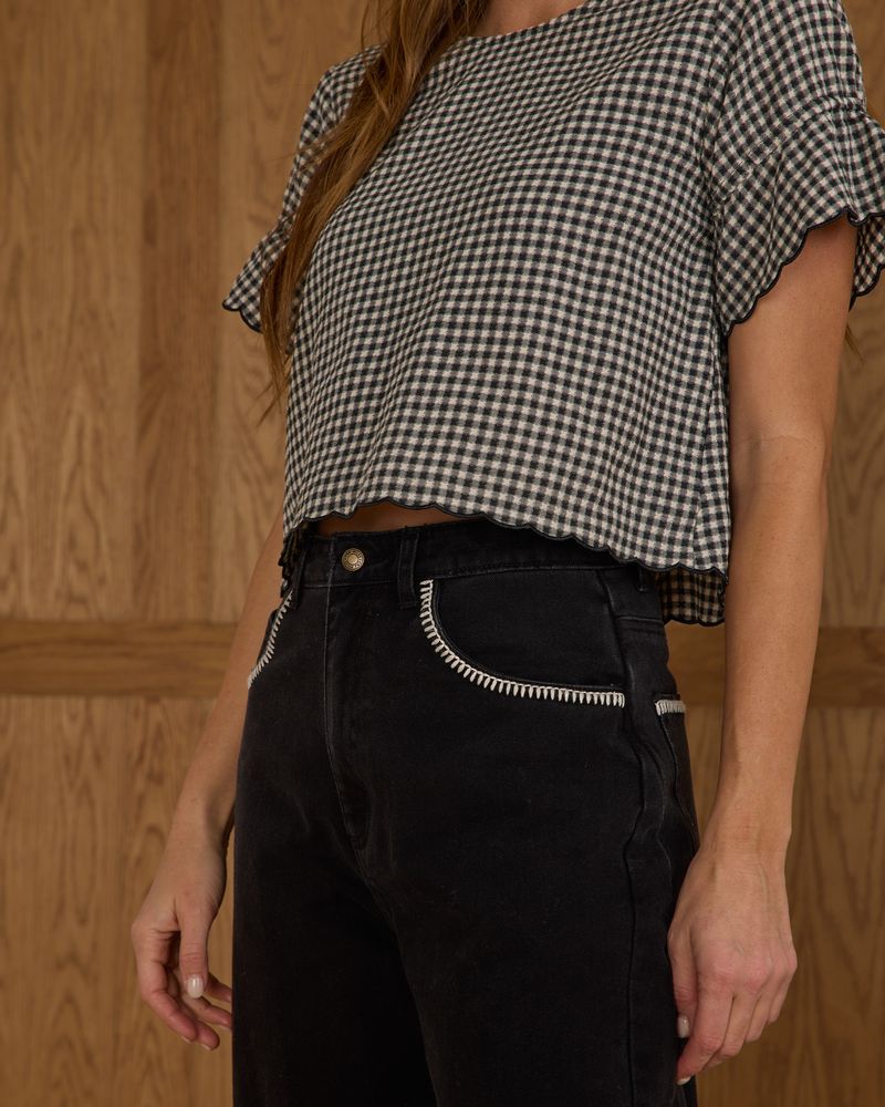 BARREL DENIM || WASHED BLACK - WOMENS