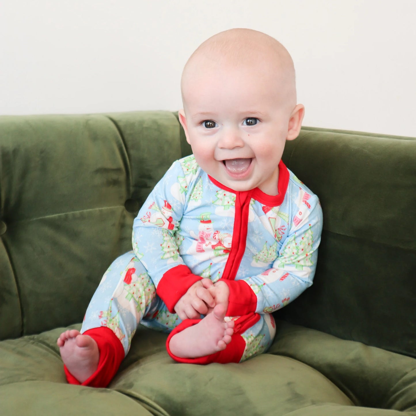 Zipper Romper || Blue Snowman