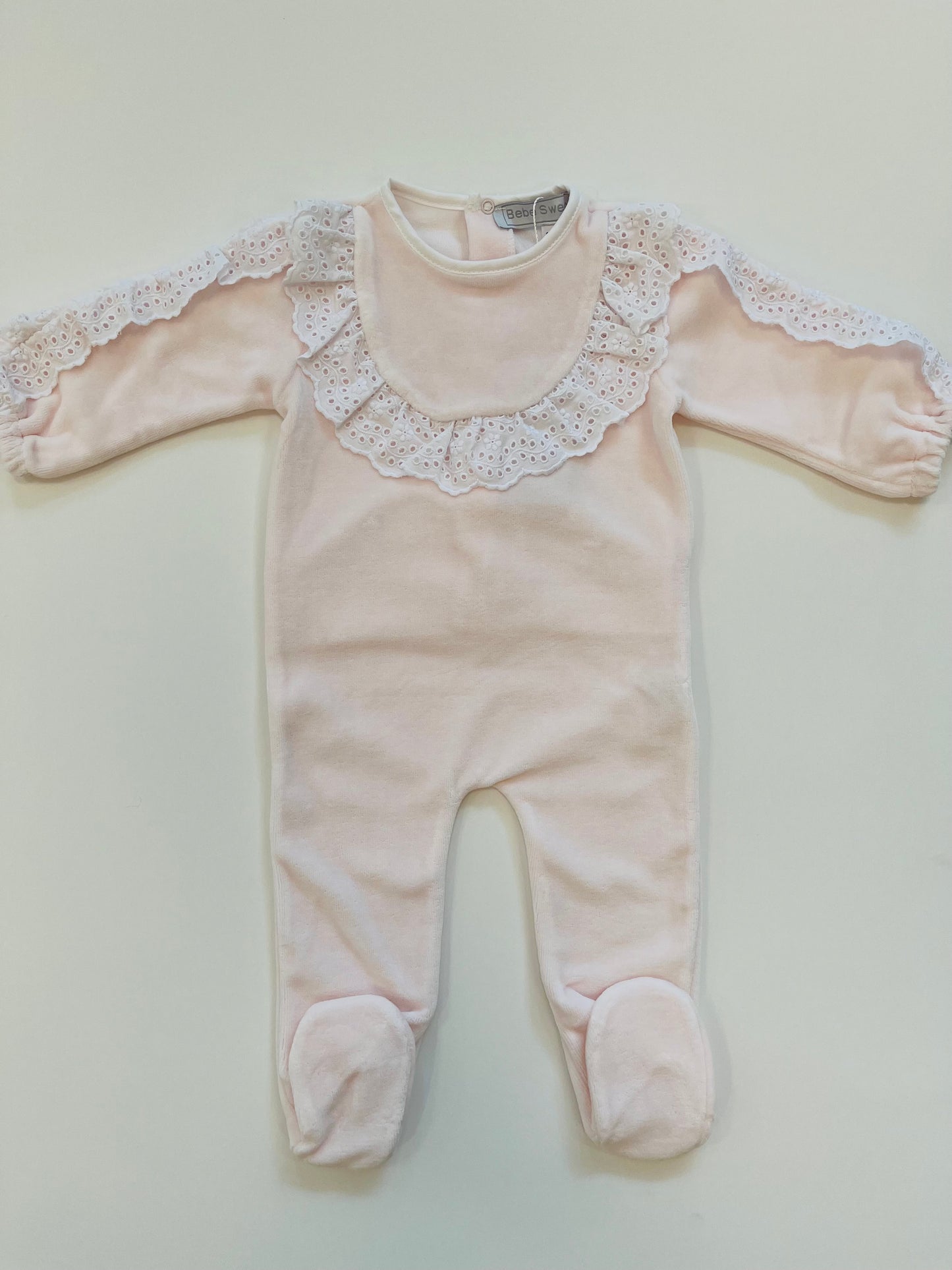 Baby Girls Light Pink Velvet Bodysuit