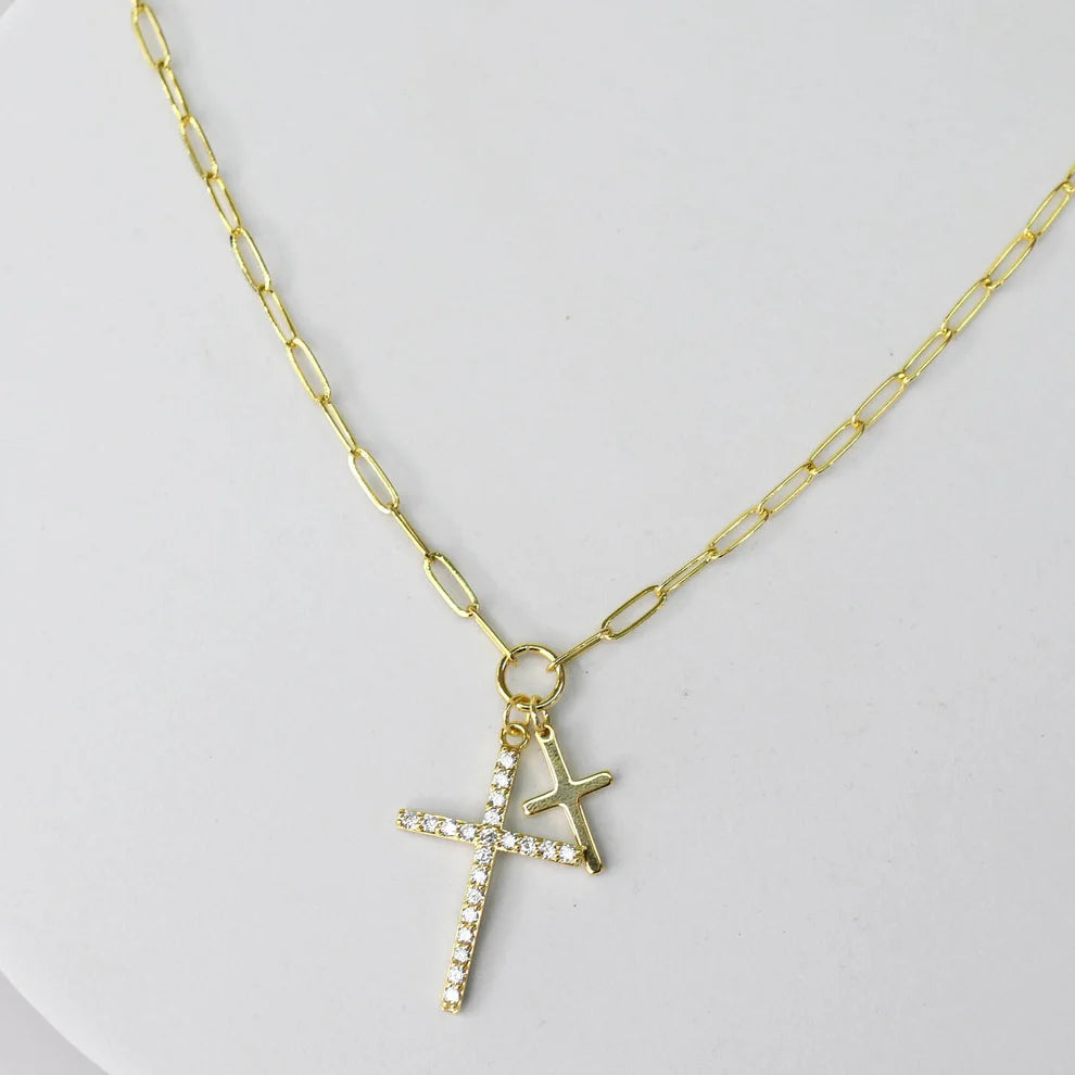 Double Cross Necklace