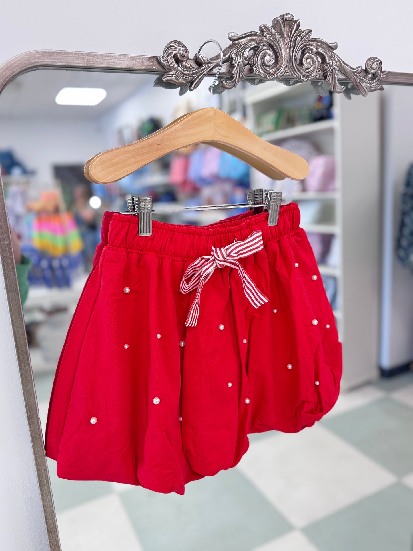 Mini Bubble Skirt | Red Pearl