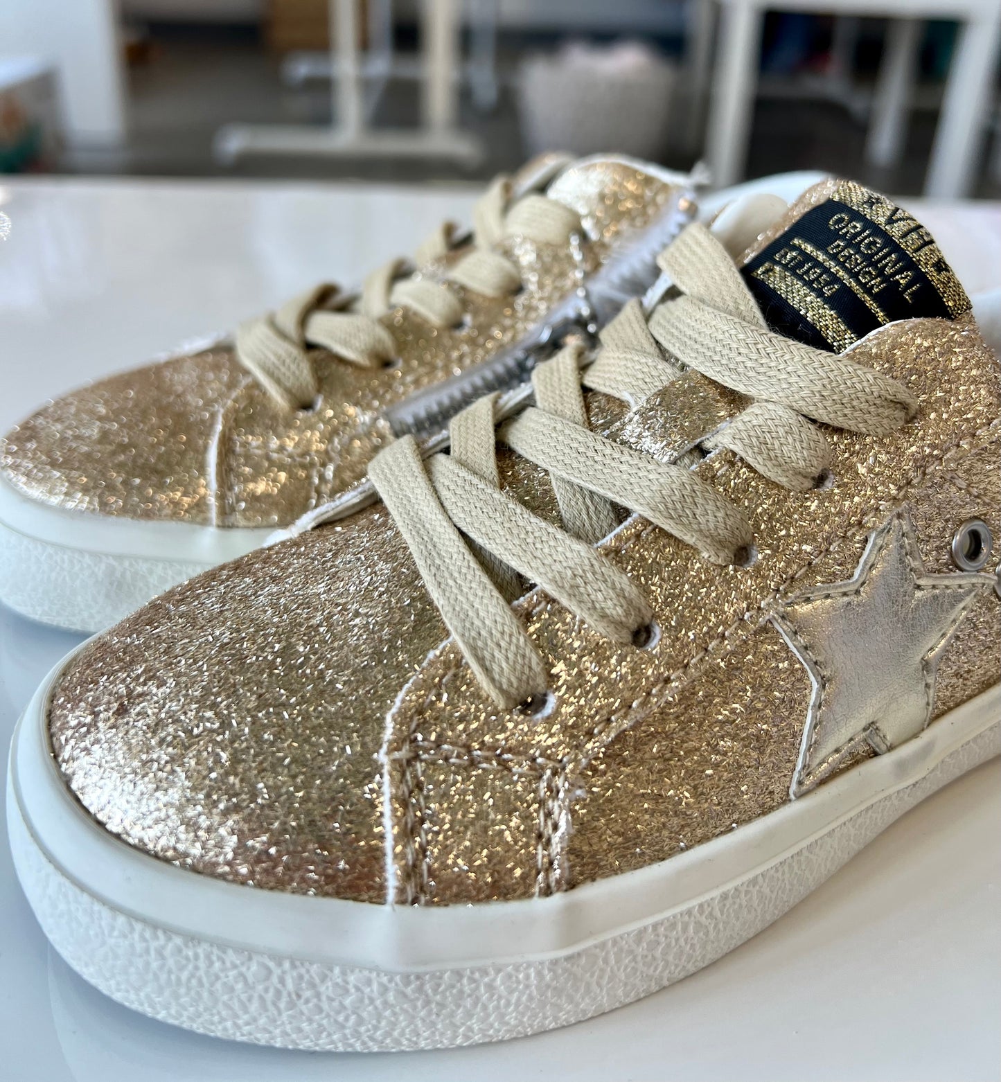 Isabel Shoe, Gold Glitter and Leopard