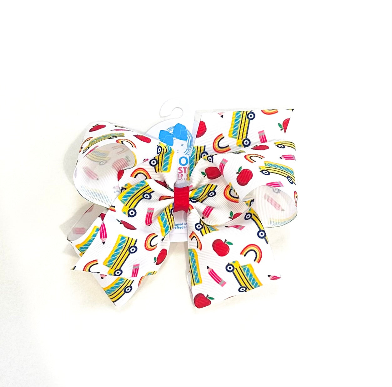 King Back to School Print Grosgrain Bow | School Bus