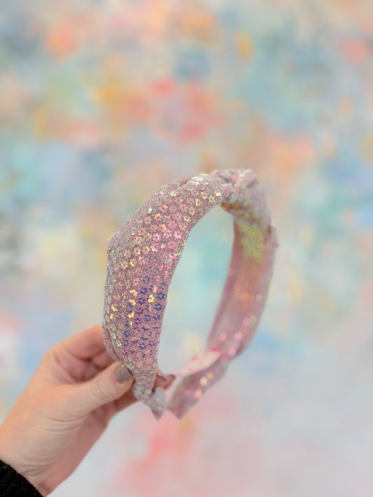 Sequin Flower Knot Headband