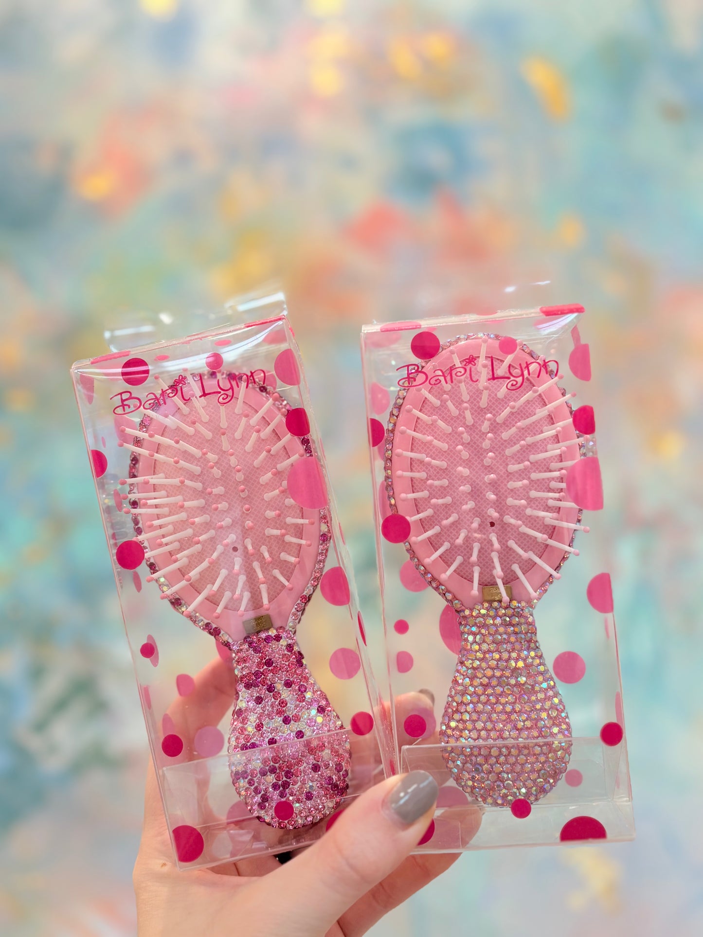 Small Crystal Hair Brush | Pink or Light Pink