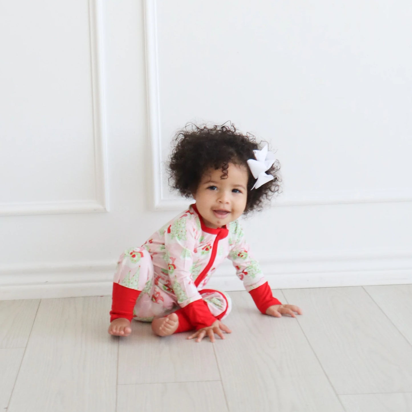 Zipper Romper || Pink Snowman