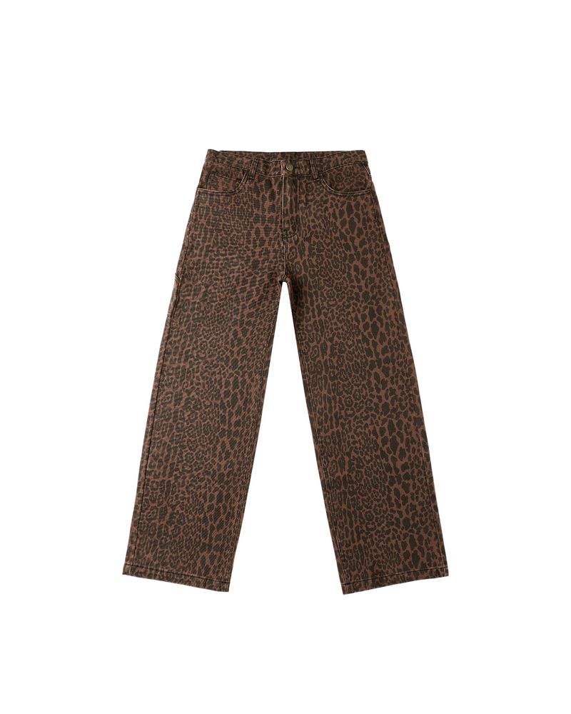 BAGGY WIDE LEG DENIM || LEOPARD - TEEN