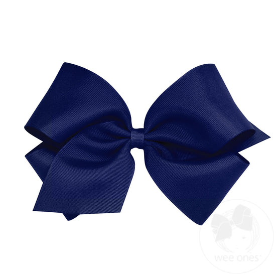 Small Classic Grosgrain Hair Bow | Navy