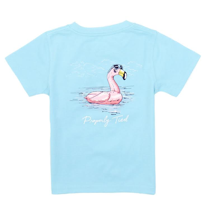 Girls Flamingo Float SS | Aqua