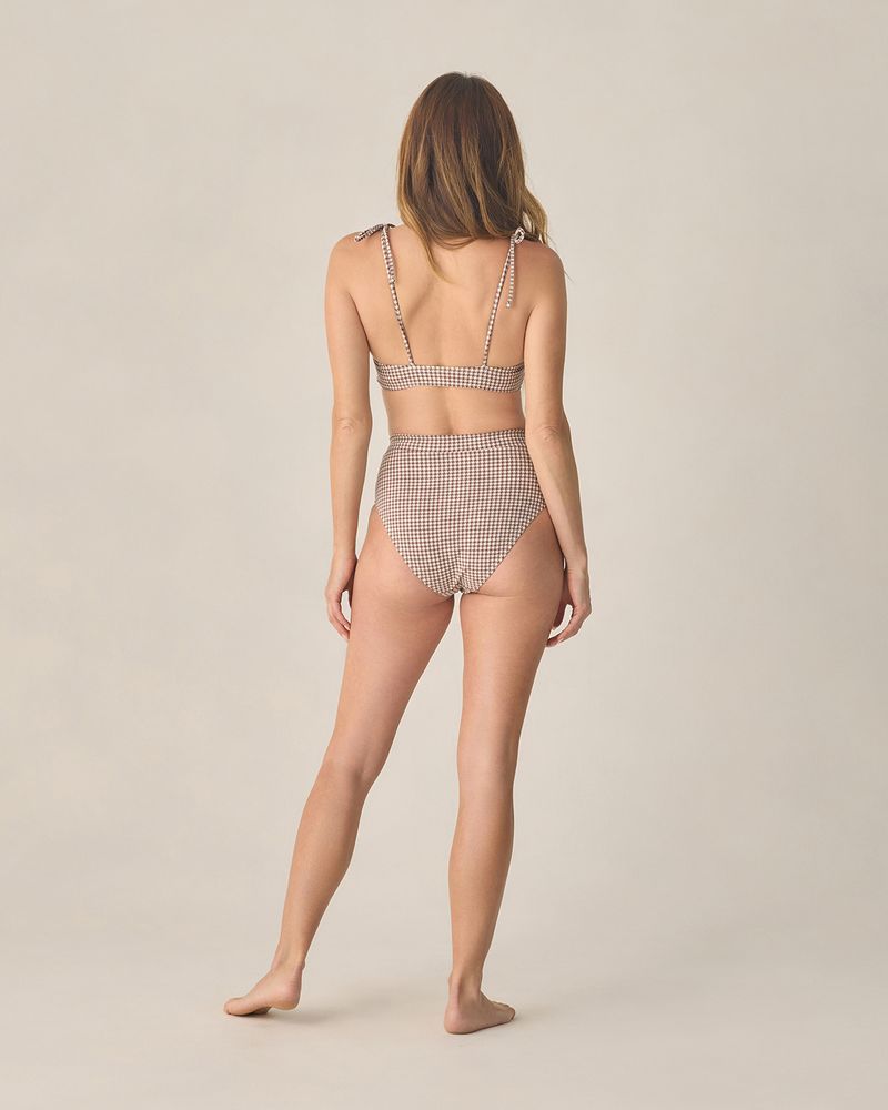 WOMEN'S UNDERWIRE ONE-PIECE | CHOCOLATE HOUNDSTOOTH