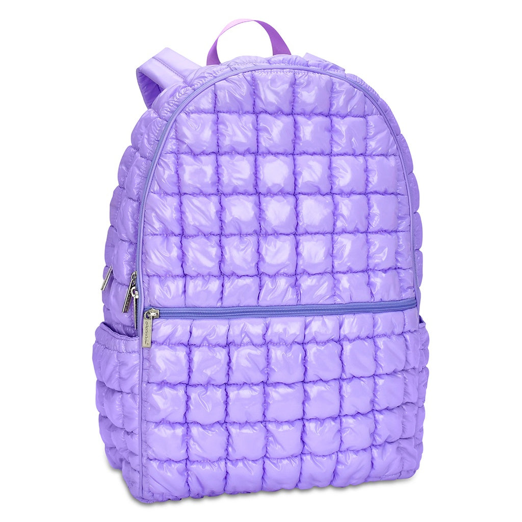 Lavender Shiny Puffer Backpack