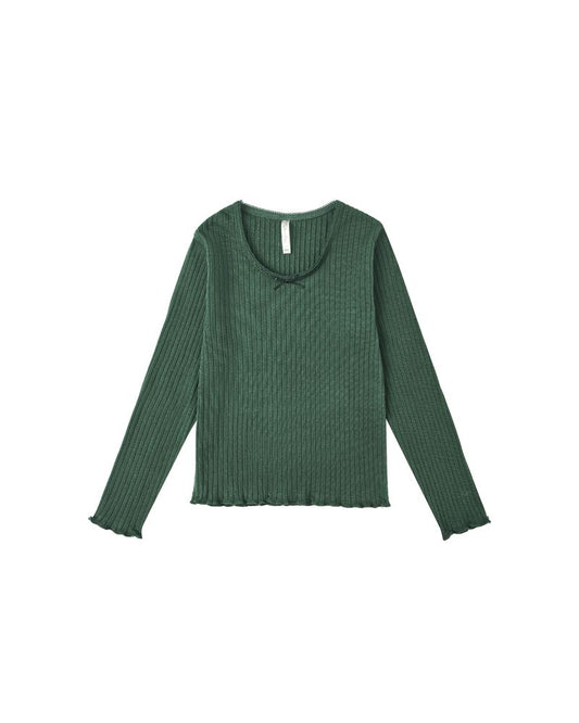 RIBBED LONG SLEEVE || GREEN