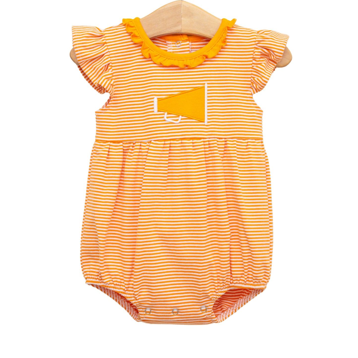 Microstripe Ruffle Bubble | Orange Megaphone
