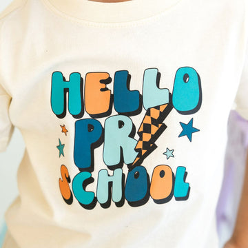 Hello Preschool Short Sleeve T-Shirt | Natural