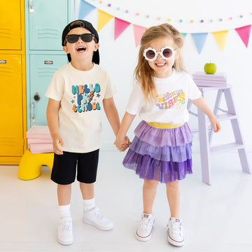 Hello Preschool Short Sleeve T-Shirt | Natural