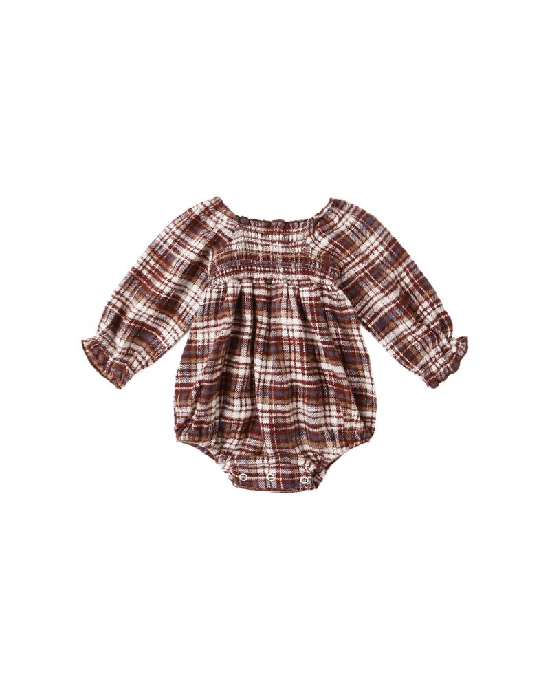 ADELAIDE ROMPER || BURGUNDY PLAID