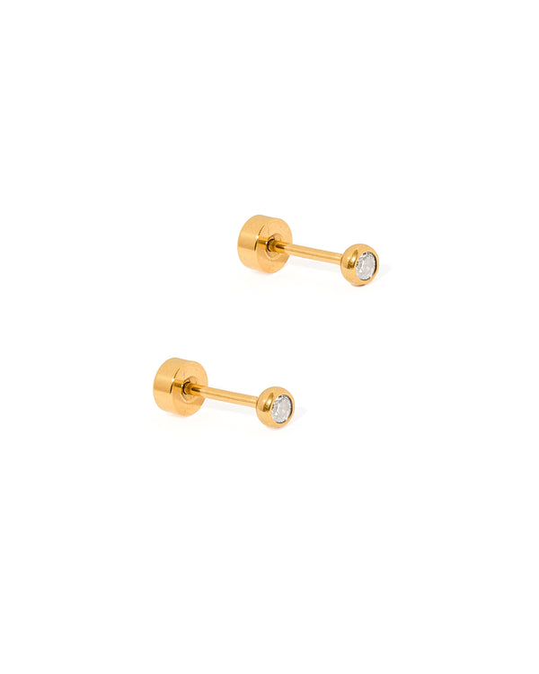 Screwback Stud Earrings | Cooper Clear