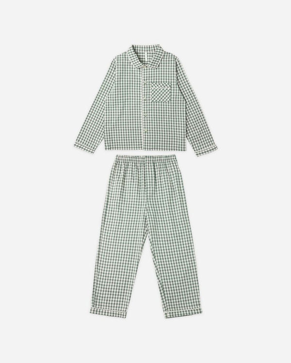 LONG SLEEVE PAJAMAS || EVERGREEN GINGHAM