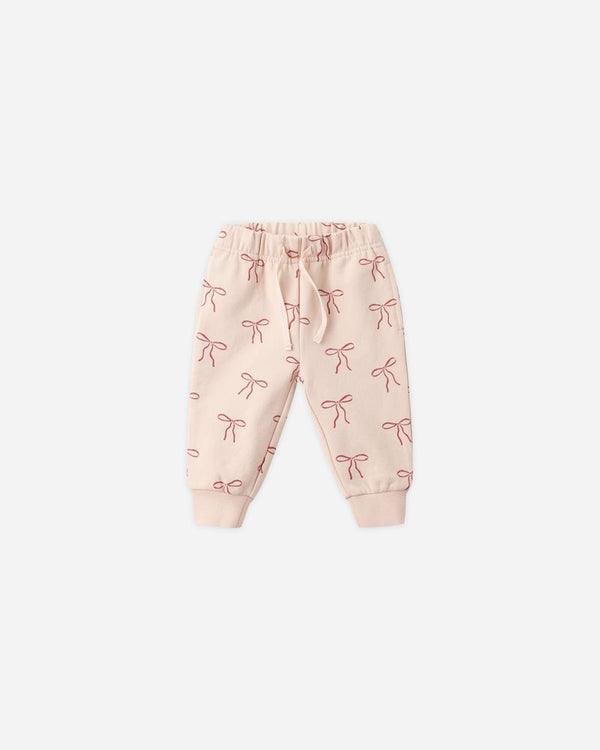 RELAXED FLEECE SWEATPANT || RED BOWS