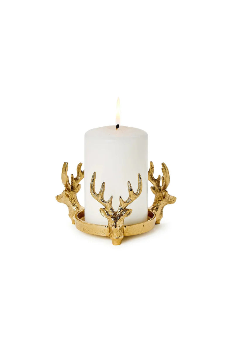 Gold Stag Bottle Coaster/Pillar Candle Holder