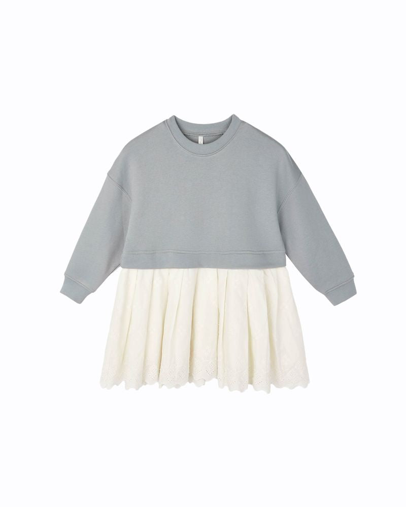 SWEATSHIRT DRESS || DUSTY BLUE