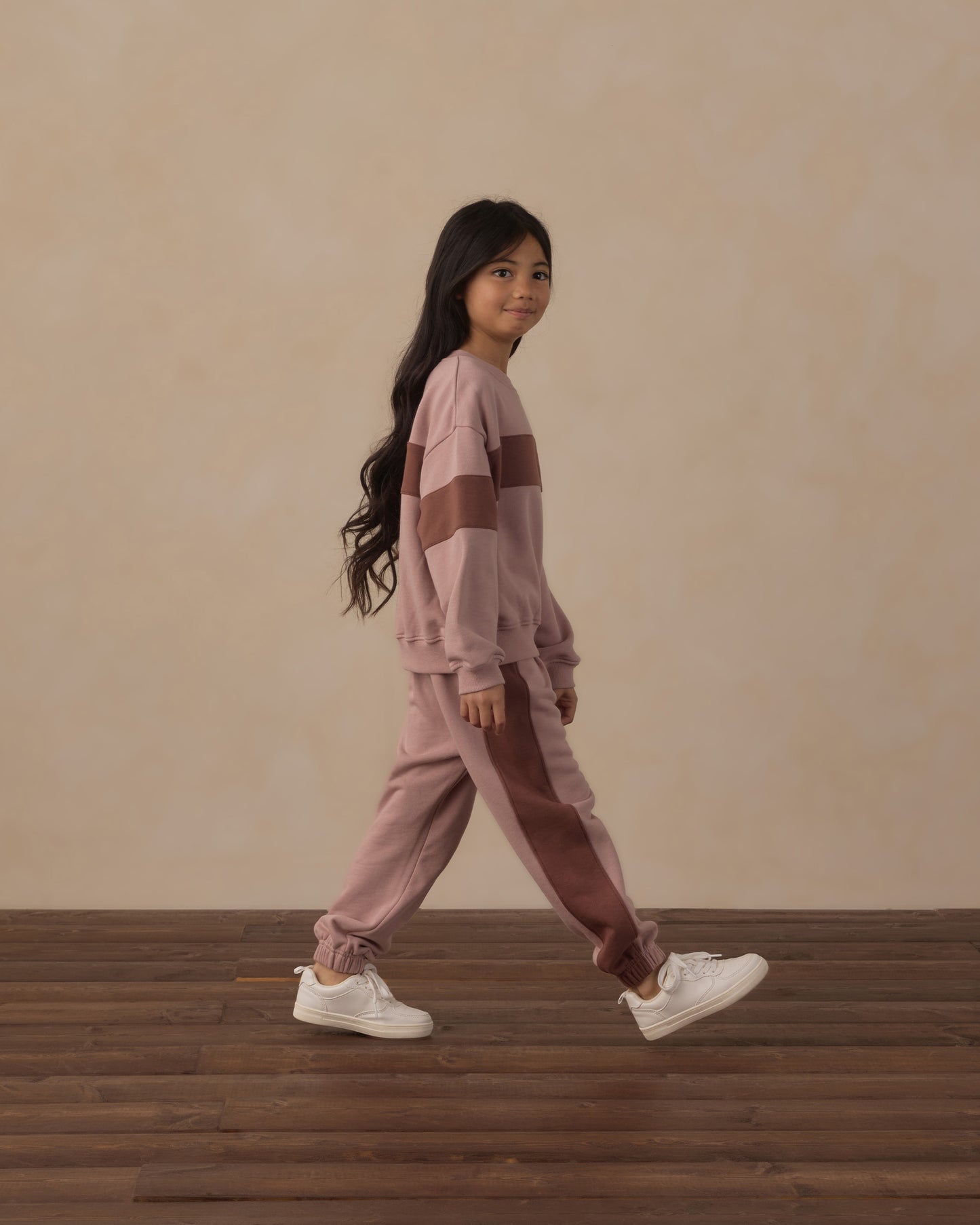 PANELED SWEATPANT || ROSEWOOD