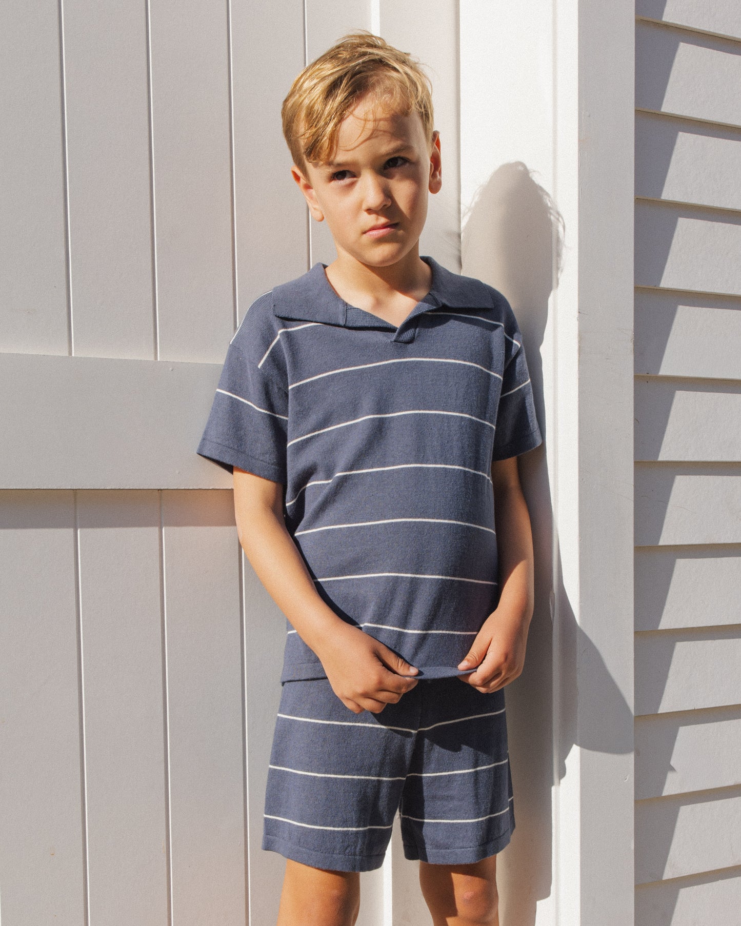 CHANDLER KNIT SHORT || NAVY STRIPE