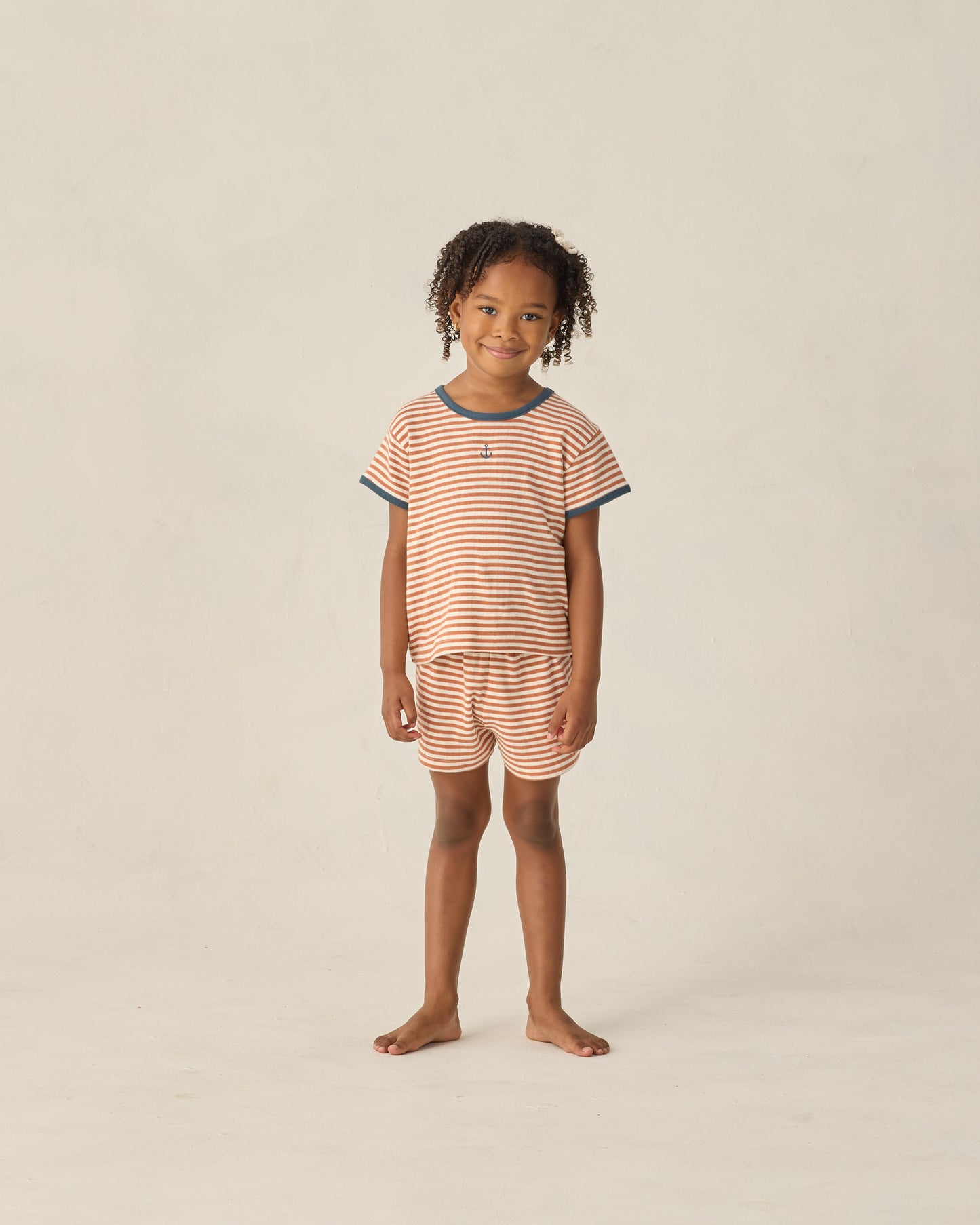 POINTELLE TEE || POPPY STRIPE
