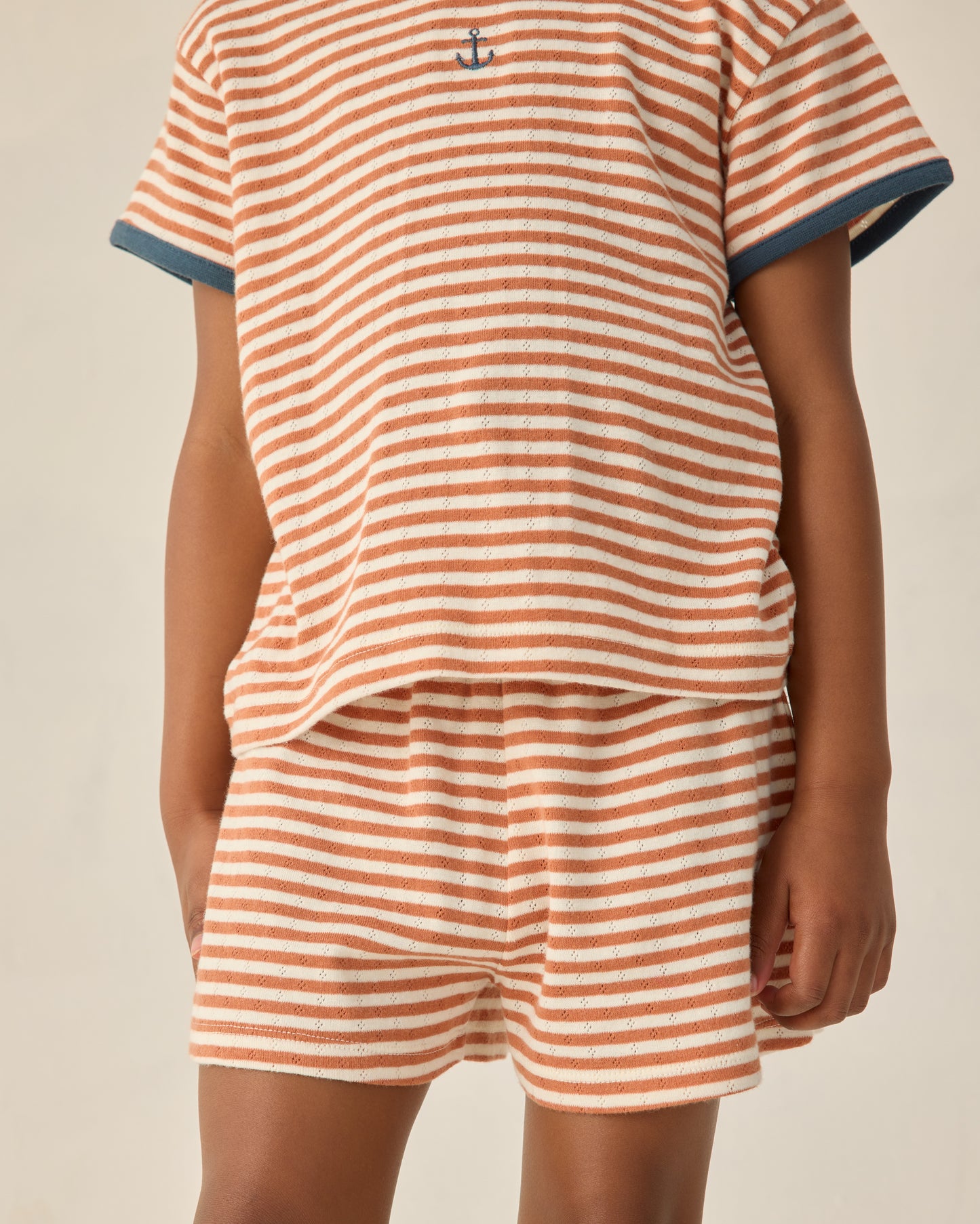 POINTELLE SHORTS || POPPY STRIPE
