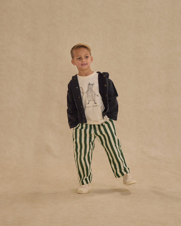 BAGGY PANT || GREEN STRIPE